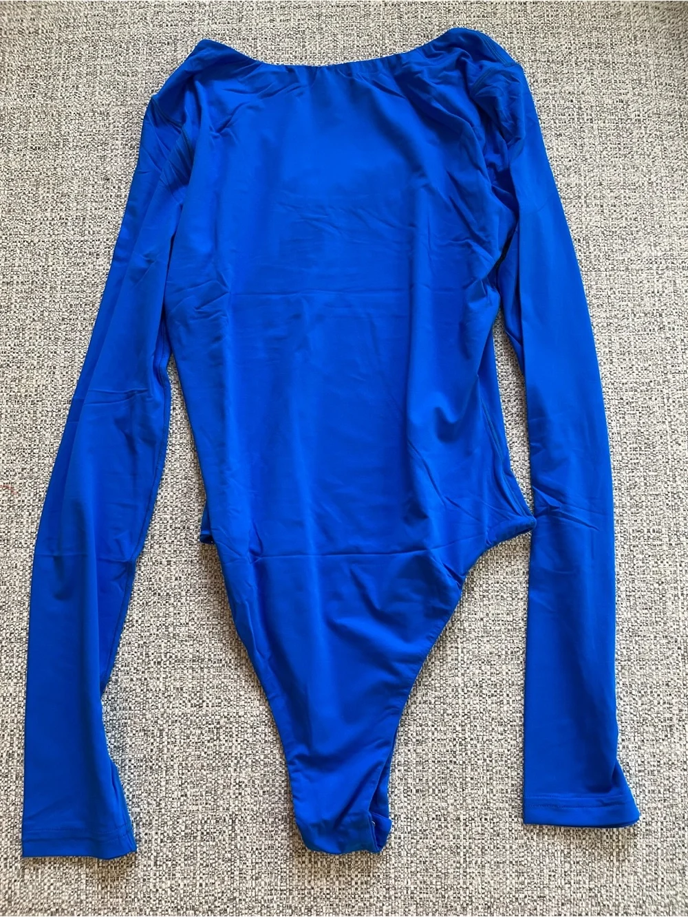 Scoop Neck Long-Sleeve Royal Blue Bodysuit - Size S